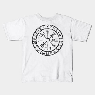 Hand-drawn Vegvisir - Viking compass Kids T-Shirt